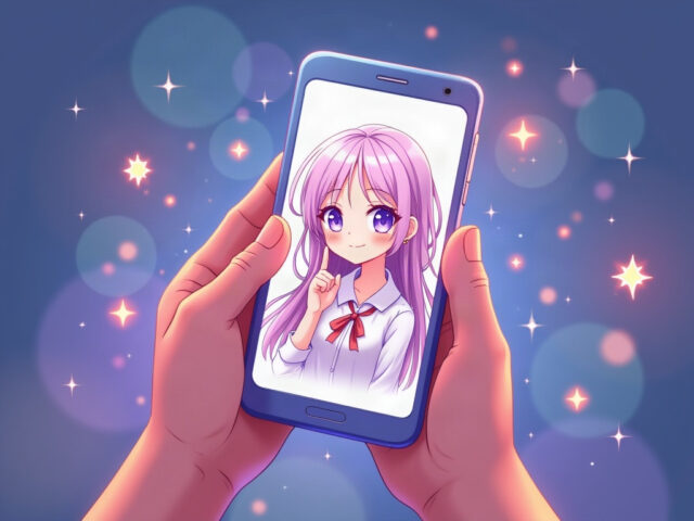 SpellAIの使い方ガイド記事のアイキャッチ。スマホでAI画像生成アプリを操作する様子