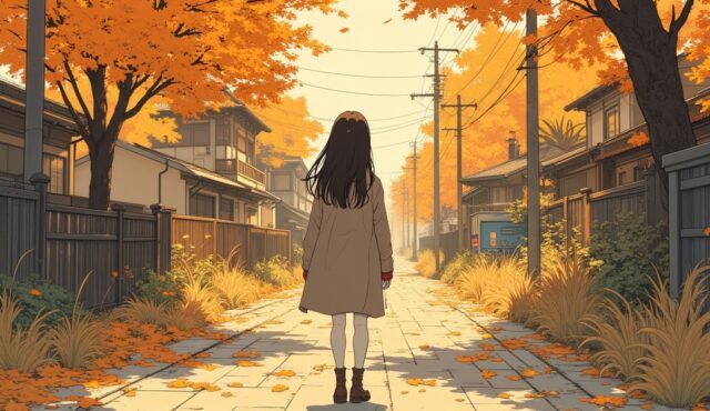 🍂 中津川・馬籠宿で秋ファッションの美少女イラストを作る方法【AI画像生成プロンプト付き】